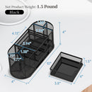SUPEASY Mesh Desk Organizer, Pen Holder for Desk with 2 Drawers, Black — 3