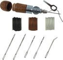 Professional Leathercraft Accessories, Sewing, Stitching Awl Tool Kit & Supplies, HEAVY DUTY - MADE in USA – DIY Craft, Leather, Heavy Fabric, Canvas, Upholstery, Bag, Shoe, Belt Repair Lockstitch Set — 1