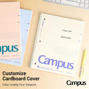 KOKUYO Spiral Notebook with 5x5 Graph Paper, 3 Pack Campus 10-1/2" x 8" Subject Notebooks, 80 Sheets, Light Pink Blue Off-White 3 Holes School Spiral Journal for Study Planner Drawing (WSG-SU-400G4×3) | Squared — 5