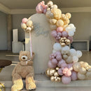Dusty Pink Beige Balloons, 60Pcs Girls Women Pastel Birthday Party Balloons | Pink White — 3