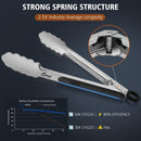 Hotec Tongs for Cooking Stainless Steel Kitchen Tongs Set of 2-9" and 12" — 5