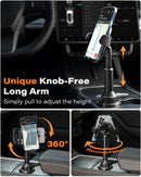 APPS2Car Universal Car Cup Phone Holder | Quick Extension Long Arm | 360° Swivel | Adjustable for iPhone, Samsung, Google, and All Smartphones | Stable & No Shake Design | Black photo 3