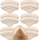 6 Pairs 4D Heel Pads for Shoes Too Big for Women Men, Heel Grips Cushions for Pain Relief, Inserts Prevent Loose Shoes Slip Blisters Scar, Heel Protectors for Friction (6, Beige, Leather) - Beige | Leather | 6 — 1
