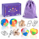 Brain Teaser Puzzles for Adults and Kids, 10Pcs Puzzle Games Set, 3D Wooden Plastic Metal Puzzle, Unlock Interlock Mind Brain Games, IQ Test Educational Toy — 1