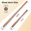 Eumtenr Extra Long Wooden Shoe Horn with Magnetic Holder, Walnut Color — 2