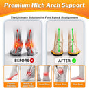 Work Orthotic Insoles for Standing All Day-240+ lbs Heavy Duty High Arch Support Boots Inserts Men Women, Comfort Dual PORON Cushioning for Plantar Fasciitis Relief, Flat Feet, Heel Pain - Yellow — 2