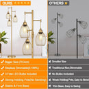 Dimmable Floor Lamp, Industrial Floor Lamps for Living Room, Gold Tree Lamp Standing Lamp Tall Lamps with 3 Elegant… — 2