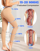 Medical Grade Compression Leggings Women, 15-20 Mmhg Compression Stockings | Large | Beige — 3