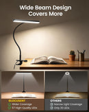 Glocusent 11.3"Wide Coverage Desk Lamp with Clamp,57 LED Clip on Desk Light — 2