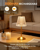 Cordless Touch Table Lamp, Classic Edition Rechargeable Small Desk Lamp — 4