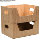 MobileVision Bamboo Storage Box with Open Front Stackable Bin Organizer to use in closets, bedrooms, kitchens, home & office, 14 x 11 x 6.5 inches — 6