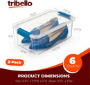 Tribello Clear Plastic Storage Bins with Lids Stackable Storage Bins (6 Quart) — 2