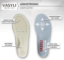 Vasyli+Armstrong II Sensitive Feet Orthotic, Large, Plantar Sensitivity, Reduces Shear Forces, Diabetic Insoles, Wider Forefoot Profile, Shock-Absorbing, Heat Moldable, Reduces Forefoot Thickness — 3