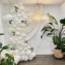 White Link Balloons, 100PCS Linking Balloons with Tail for Making Balloon Wall Arch and Chains, Pearl Quick Balloon for Wedding Birthday Baby Shower Engagement Graduation Party Decorations (6inch) | 6 inch — 5