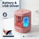 Electric Pencil Sharpener, USB & Battery Operated, Pink — 6