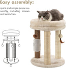 MECOOL 4in1 Small Cat Tree,Scratching Post with Tower Soft Bed, Sisal Carpet Jute Posts with Three Hanging Ball Toys and Massage Brush for Indoor Cats — 8