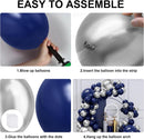 YMSZ Blue and Silver Balloons Arch Garland Kit, Blue Balloons Arch Kit | Navy Blue & Silver — 3