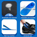 Dr. Shoesert 3-Layer Adjustable Height Increase Insoles, 3/4 Length Shock Absorption Cushion Heel Lift Inserts - Blue — 6