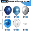 Blue Silver Balloon 12Inch Dark Metallic Blue Silver Confetti Latex Balloon — 2