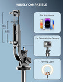 71" Phone Tripod & Selfie Stick, All in One Extendable Cell Phone Tripod with Wireless Remote, Tripods Stand for iPhone & Travel Selfie Stick 360° Rotation Compatible with iPhone Android, Camera photo 4