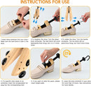 JJDPARTS Plastic & Wooden Shoe Stretcher, Pair 4-Way Shoe Expander Widener Shoe Tree Extender for Women Men | natural | Premium — 5