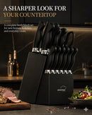 Amorston Knife Set 15 Piece Kitchen Knife Set with Block — 8