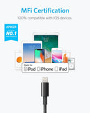 Anker USB A to Lightning Cable, MFi-Certified (2-Pack, 6 ft, Black) 2