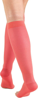 Truform Sheer Compression Stockings, 15-20 mmHg, Women's Knee High Length, Open Toe, 20 Denier, Pink, X-Large | X-Large (1 Pair) — 5