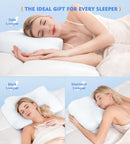 Osteo Cervical Pillow for Neck Pain Relief, Hollow Design Odorless Memory Foam Pillows with Cooling Case, Adjustable Orthopedic Bed Pillow for Sleeping, Support for Side Back Sleepers - White — 7