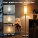 FRIDEKO HOME Floor Lamp, 9W 800LM Color Changing Smart Bulb, Beige Shade — 3