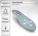 Vasyli+Armstrong II Sensitive Feet Orthotic, Large, Plantar Sensitivity, Reduces Shear Forces, Diabetic Insoles, Wider Forefoot Profile, Shock-Absorbing, Heat Moldable, Reduces Forefoot Thickness — 2