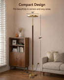 JOOFO Wood LED Torchiere Floor Lamp with Remote, 3000LM Dimmable — 4