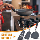 Beijiyi Silicone Spatula Turner Set of 3, 600°F Heat Resistant, BPA Free — 7