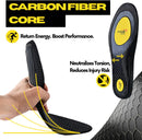 Pro-Grade Carbon Fiber Athletic Insoles, Black, Performance Sport Inserts, Breathable Design for Soccer, Basketball, Running (US Men 10.5-11, Women 12-12.5) — 2