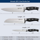 Brewin Professional Kitchen Knives, 3PC Chef Knife Set Sharp Knives for Kitchen High Carbon Stainless Steel,… — 5
