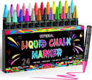 GOTIDEAL Chalk Markers,24 Colors Chalkboard Markers,6mm Reversible Tip — 1