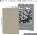 Fuxi Toned Gray Sketchbook, 2-Pack - 5.5" x 8.5", | 85lb/130gsm Charcoal Drawing Paper, 50 Sheets Per Pad. | 5.5" x 8.5" (Pack of 2) — 2