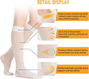 BSERA 2 Pairs Sheer Compression Socks for Women 15-20 mmHg Knee High | White | Medium — 4