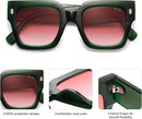 SOJOS Oversized Sunglasses for Women Thick Big Square UV400 Shades SJ2194 | Green Frame/Pink Grading Lens — 4