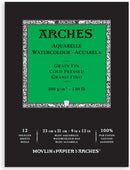 Arches Watercolor Pad, Cold Press, 9x12 inches, 12 Sheets - Professional Art Paper for Watercolor Gouache Ink Acrylic — 1