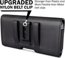 PiTau Holster for Samsung Galaxy Ultra S26 S25 S24 S23 S22 S21 A73 A54 A53, Phone Belt Clip Holder Case for Google Pixel Pro XL 9 8 7 6 4 3, Men's Big Cellphone ID Card Carrying Pouch, Black X-Large — 3