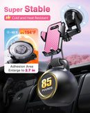 VANMASS【85+LBS Strongest Suction & Military-Grade Ultimate Car Phone Mount【Patent Safety Certs】 Cell Phone Holder for Dash Windshield Vent for iPhone 18 17 Pro Max Automobile Interior Sets, Ink Black | Light Pink photo 3