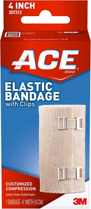 ACE 4 Inch Elastic Bandage with Clips, Beige, Ideal for Sports, Comfortable design with soft feel, Wash and Reuse, 2 Pack — 1