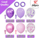 68Pcs Pink and Purple Balloons 12 Inch Metallic Purple Pink Latex Balloon Confetti ballons with Ribbons Party Balloons for Wedding Girls Birthday Baby Shower Decorations. | Pinkpurple — 2