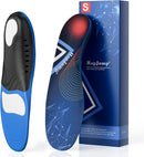 Plantar Fasciitis Pain Relief Feet Insoles Orthotics Arch Support Insoles with Motion Control Shoe Inserts Work Boot Flat Feet Comfortable for Men and Women Improve Balance[1-Pair], S - Dark Blue — 1