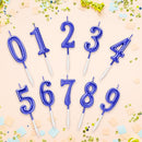 Beanlieve Blue Numeral Birthday Candles - Cake Numeric Candles Number 0 1 2 3 4 5 6 7 8 9, Used for Cake Decoration on Birthday Parties and Wedding Anniversary Celebrations(10 Pieces) — 2