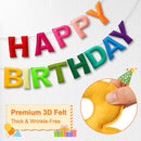 Pre-Strung Felt Happy Birthday Banner Rainbow Garland Set | Colorful — 3