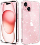 JJGoo Compatible with iPhone 15 Plus Case Glitter, Clear Transparent Soft TPU Sparkle Anti-Scratch Shockproof Protective Phone Bumper, Women Girls Slim Bling Sparkly Phone Case for iPhone 15 Plus — 1