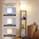 Gupuzm Floor Lamp with Shelves, Modern Square Standing Lamp with 3 Color Temperature Bulb, Corner Display Bookshelf… — 2