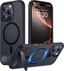 Temdan Magnetic Compatible with iPhone 16 Pro Max Case, [Built-in Invisible Kickstand][Compatible with MagSafe] [Military Grade Shockproof] Slim Translucent Matte Phone Case for iPhone 16 Pro Max 6.9" — 1